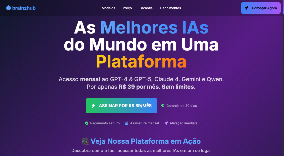 As Melhores IAs
                    do Mundo em Uma
Plataforma