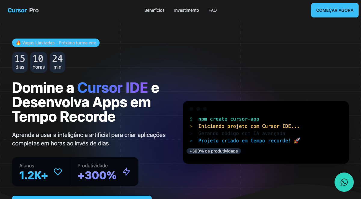 Domine a Cursor IDE e Desenvolva Apps em Tempo Recorde